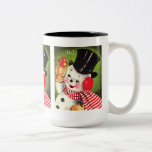 Bonhomme de neige avec l'oiseau mug