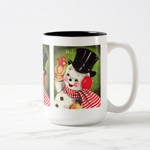 Bonhomme de neige avec l'oiseau mug
