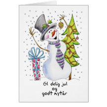 - Bonhomme de neige - carte de Noël heureuse danoi