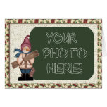 Bonhomme de neige d'art populaire carte