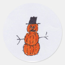 Bonhomme de neige de citrouille autocollants