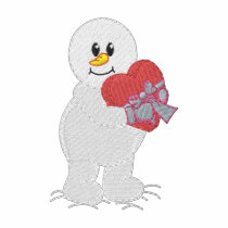 Bonhomme de neige de jour de Valentines polos brodés
