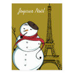 Bonhomme de neige de Joyeux Noël Cartes Postales