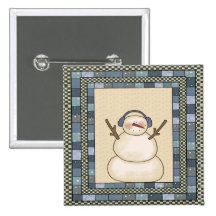 Bonhomme de neige de Noël Badge