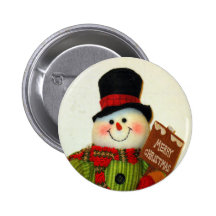 BONHOMME DE NEIGE DE NOËL BADGE AVEC ÉPINGLE