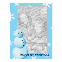 Bonhomme de neige de Noël du bébé 1 Carte Postale