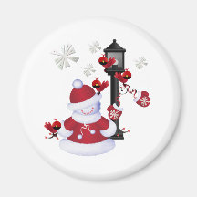 Bonhomme de neige de Noël Magnets Pour Réfrigérateur