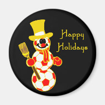 Bonhomme de neige de SoccerChick bonnes fêtes Aimants