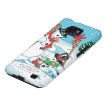 Bonhomme de neige drôle avec la bande dessinée de  coques samsung galaxy s2