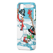 Bonhomme de neige drôle avec la bande dessinée de  coques Case-Mate iPhone 5