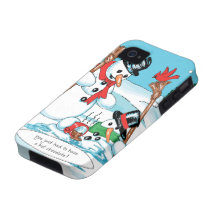 Bonhomme de neige drôle avec la bande dessinée de  coque vibe iPhone 4