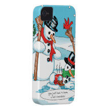Bonhomme de neige drôle avec la bande dessinée de  coque iPhone 4 Case-Mate