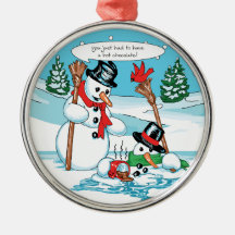 Bonhomme de neige drôle avec la bande dessinée de  décorations de noël