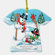 Bonhomme de neige drôle avec la bande dessinée de  décorations pour sapins de noël