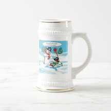 Bonhomme de neige drôle avec la bande dessinée de  mugs