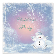 Bonhomme de neige et fête de Noël mignons de scène Invitation
