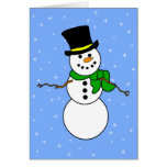 Bonhomme de neige et neige cartes de vœux