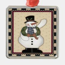 Bonhomme de neige et ornement de guirlande de Noël