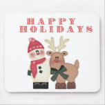 Bonhomme de neige et renne tapis de souris