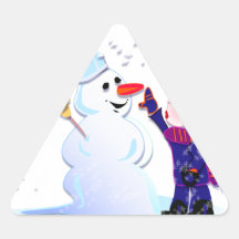 bonhomme de neige et sa fille adhésifs