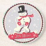 BONHOMME DE NEIGE GAI DE CRU DE SOUHAITS DESSOUS DE VERRES