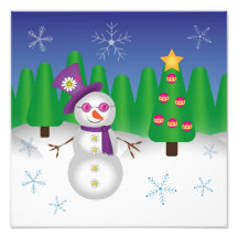 Bonhomme de neige hippie de Noël Photographes