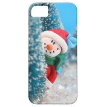 Bonhomme de neige se cachant ou jetant un coup d'o coque Case-Mate iPhone 5