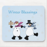 Bonhommes de neige espiègles Mousepad Tapis De Souris