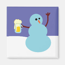 Bonhommes de neige fous ! magnets pour réfrigérateur