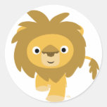 Bonjour ! ! Autocollant rond de lion de bande dess
