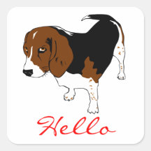 Bonjour autocollants de salutation de chiot de bea