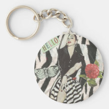Bonjour beau B&W ! Keychain Porte-clef