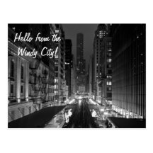 Bonjour de la ville venteuse Chicago ! Carte Postale