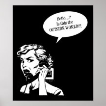 Bonjour ? Est ce le MONDE EXTÉRIEUR ? ! Rétro Mada Posters