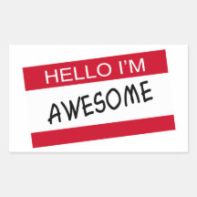 Bonjour Im impressionnant Stickers En Rectangle