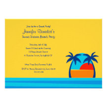 Bonjour invitation de coutume de partie de plage d