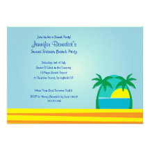 Bonjour invitation de coutume de partie de plage d