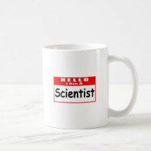 Bonjour, je suis un Nametag de scientifique… Mug