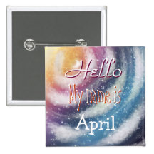 "Bonjour mon nom est" bouton Nacreous de nuages Badge