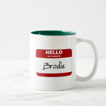 Bonjour mon nom est Brodie (rouge) Tasse À Café