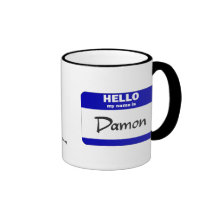 Bonjour mon nom est Damon (bleu) Tasse