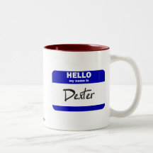 Bonjour mon nom est Dexter (bleu) Tasses