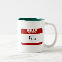 Bonjour mon nom est Felix (rouge) Tasse