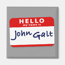 Bonjour mon nom est John Galt Magnets Pour Réfrigérateur