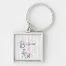Bonjour Paris 2 Keychain Porte-clef