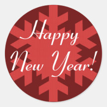 "Bonne année !" - Flocon de neige en rouge rouge/c Autocollants