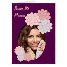 bonne fête maman fleurs et photo 11 prune carte