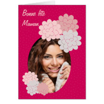 bonne fête maman fleurs et photo 13 fushia carte de vœux