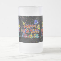 Bonnes années de chapeaux et confettis des textes  tasse