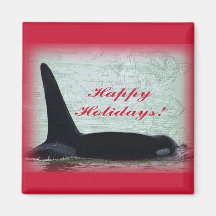 Bonnes fêtes : Baleine bonnes fêtes San Juan d'orq Aimants Pour Réfrigérateur